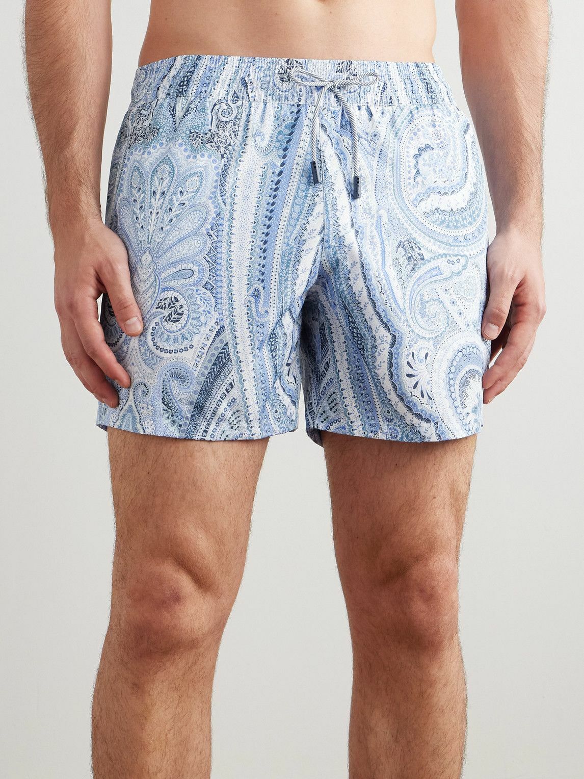 Etro - Roma Straight-Leg Mid-Length Paisley-Print Swim Shorts - Blue