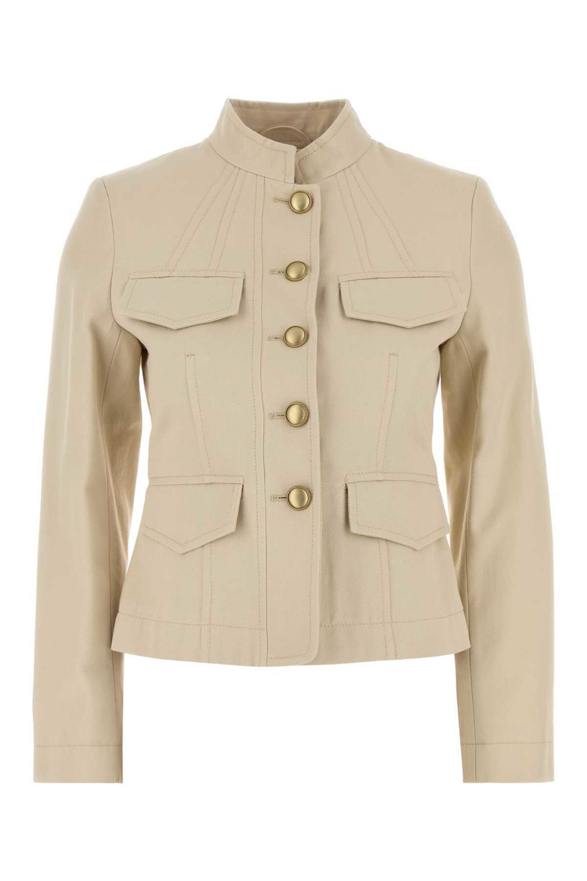 WEEKEND MAX MARA Quito Cotton & Linen Canvas Wide Jacket