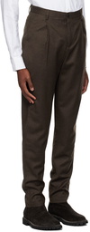 Sunspel Brown Pleated Trousers