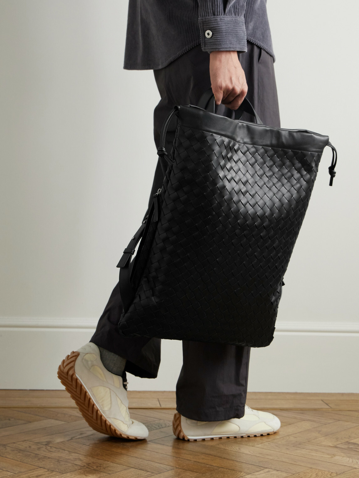 Bottega Veneta - Trail Intrecciato Leather Drawstring Backpack