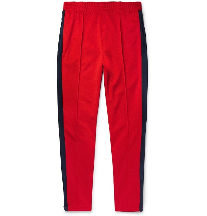 Photo: Nike - Martine Rose Slim-Fit Tapered Striped Tech-Jersey Track Pants - Men - Red