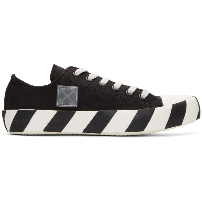 Photo: Off-White Black Striped Low Sneakers