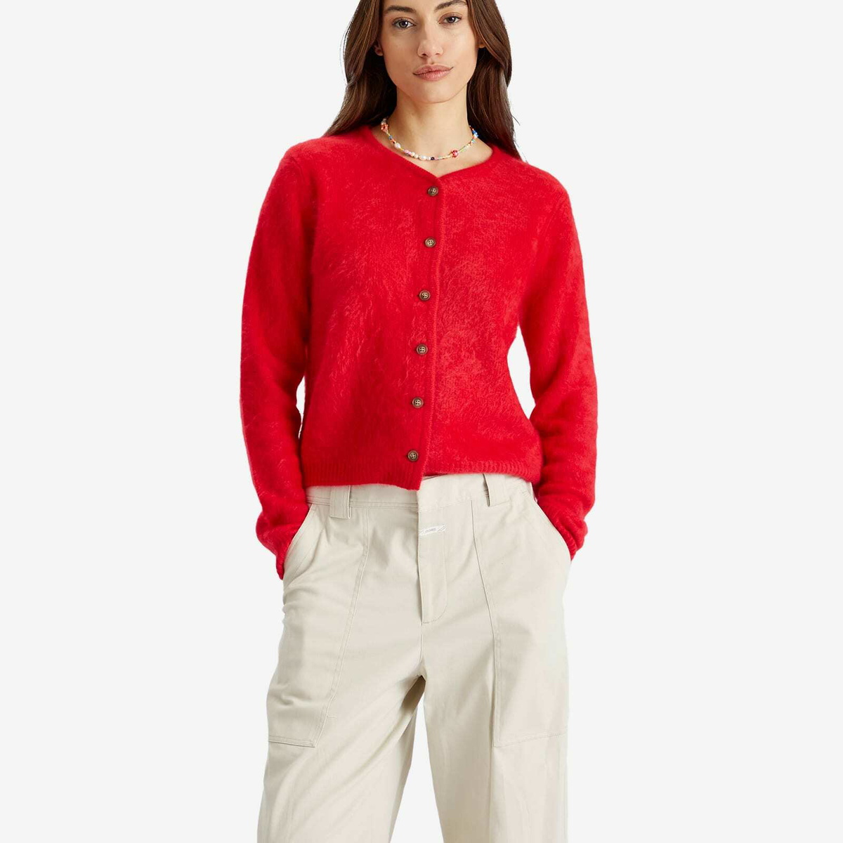 GUEST IN RESIDENCE Women's Grizzly Cardigan in True Red Guest in
