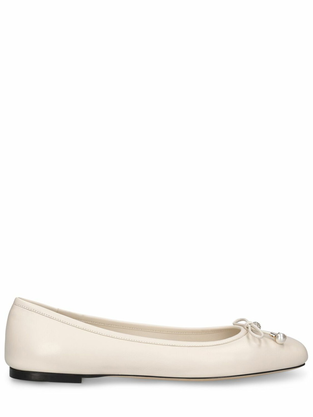 Photo: JIMMY CHOO - 10mm Elme Leather Ballerina Flats