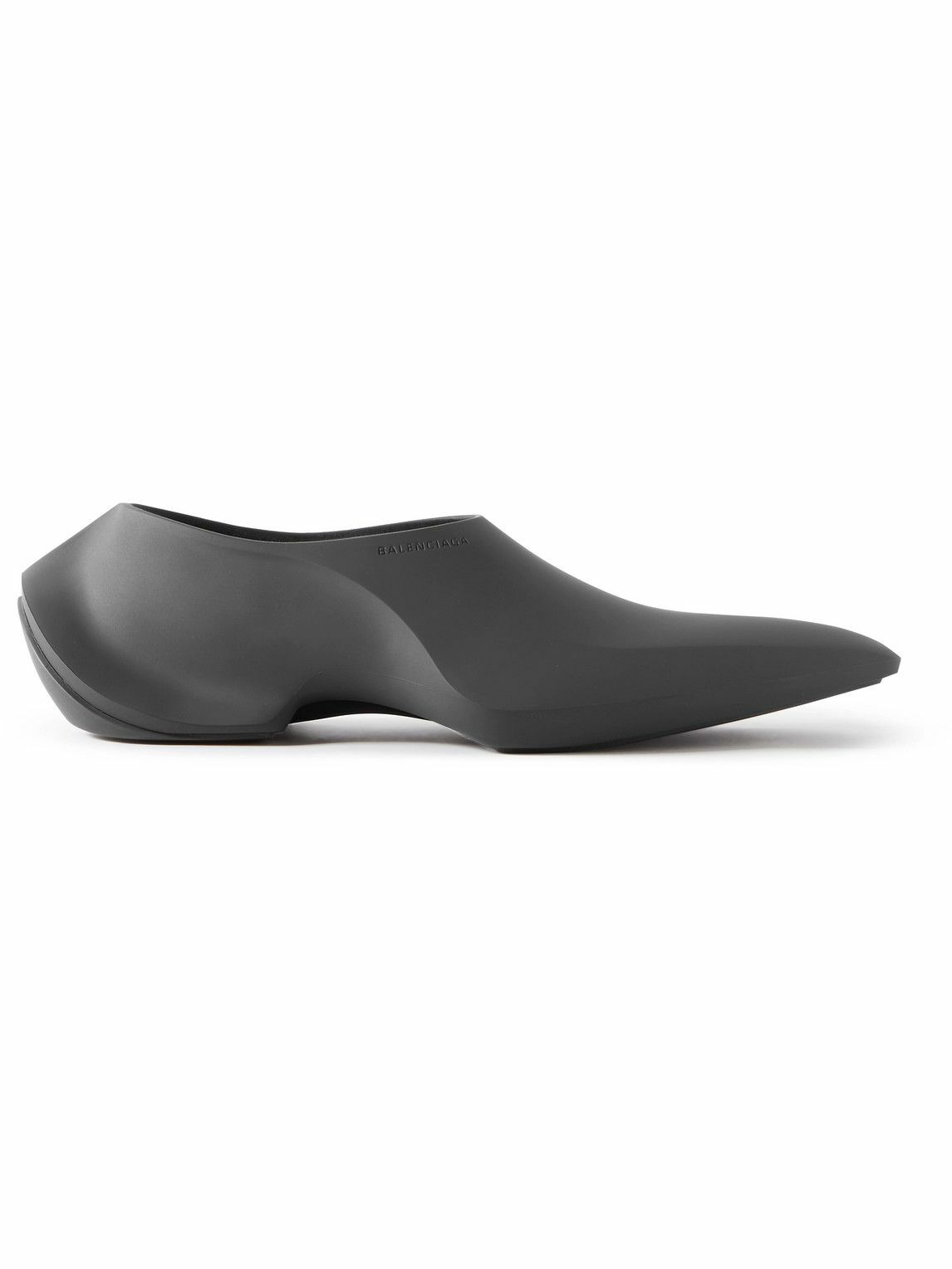 Balenciaga Black Rubber Men\'s Slippers Balenciaga Black Rubber Pool Logo Mule Slides, Brand Size 41  main image 2