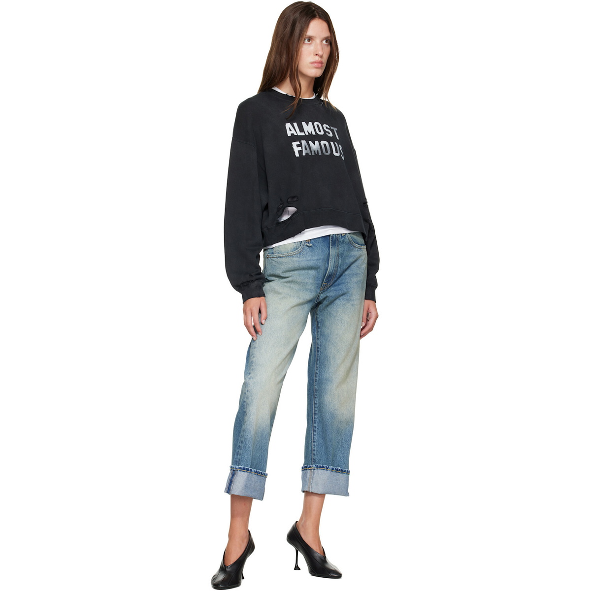 R13 Black 'Almost Famous' Sweatshirt