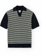 Oliver Spencer - Penhale Organic Cotton-Jacquard Polo Shirt - Blue