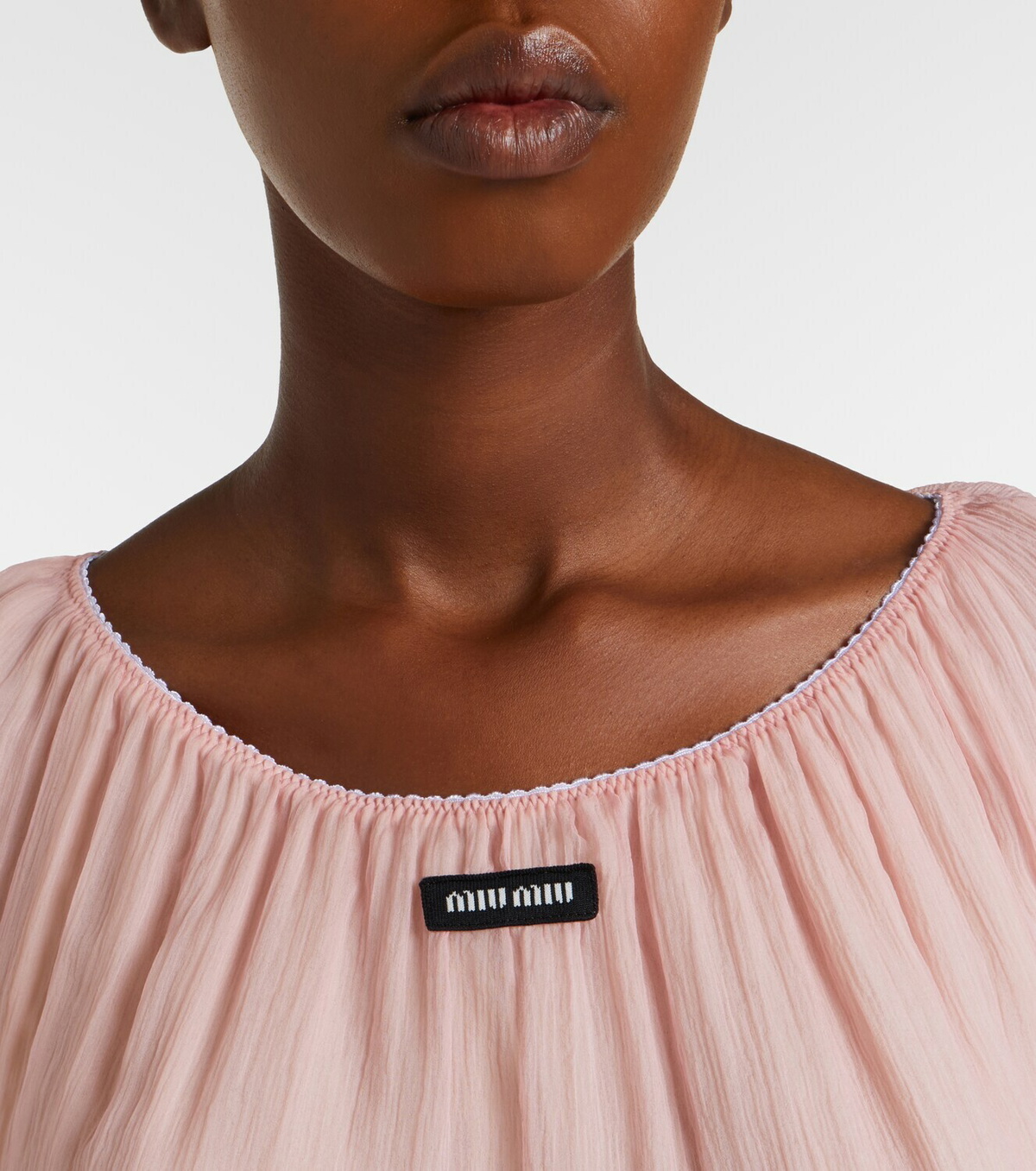 Miu Miu Layered silk chiffon crop top