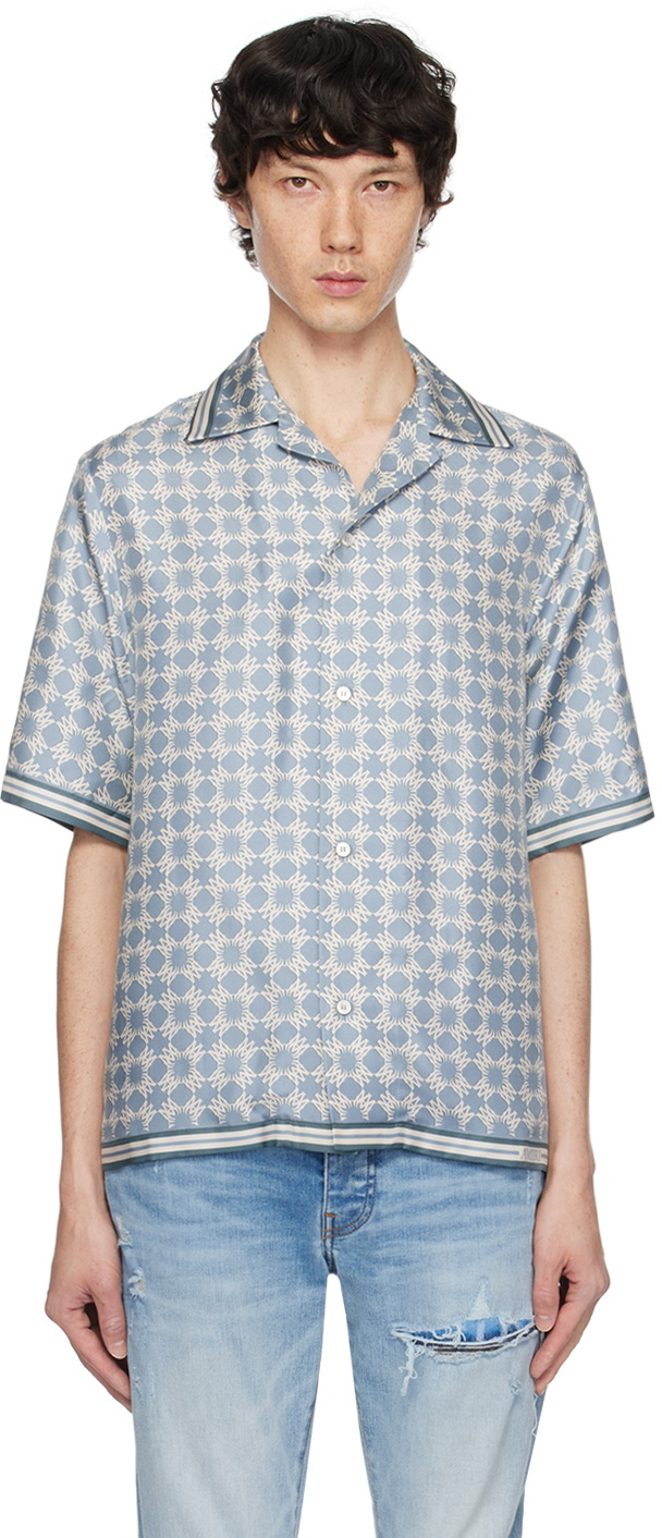 AMIRI Blue MA Quad Bowling Shirt Amiri