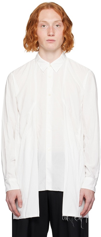 Photo: Comme des Garçons Homme Plus White Paneled Shirt