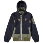 Sacai Men's Nylon Twill MA-1 Jacket in Navy/Khaki