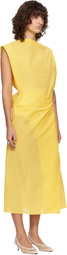 JACQUEMUS Yellow 'The Drap' Midi Dress