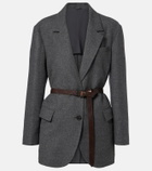 Brunello Cucinelli Belted wool and cashmere blazer