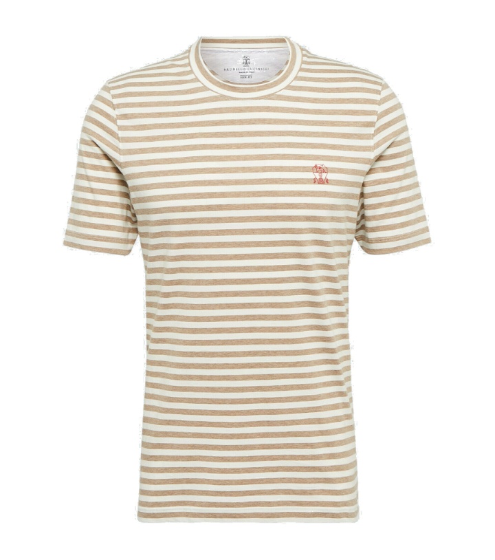 Photo: Brunello Cucinelli - Striped cotton T-shirt