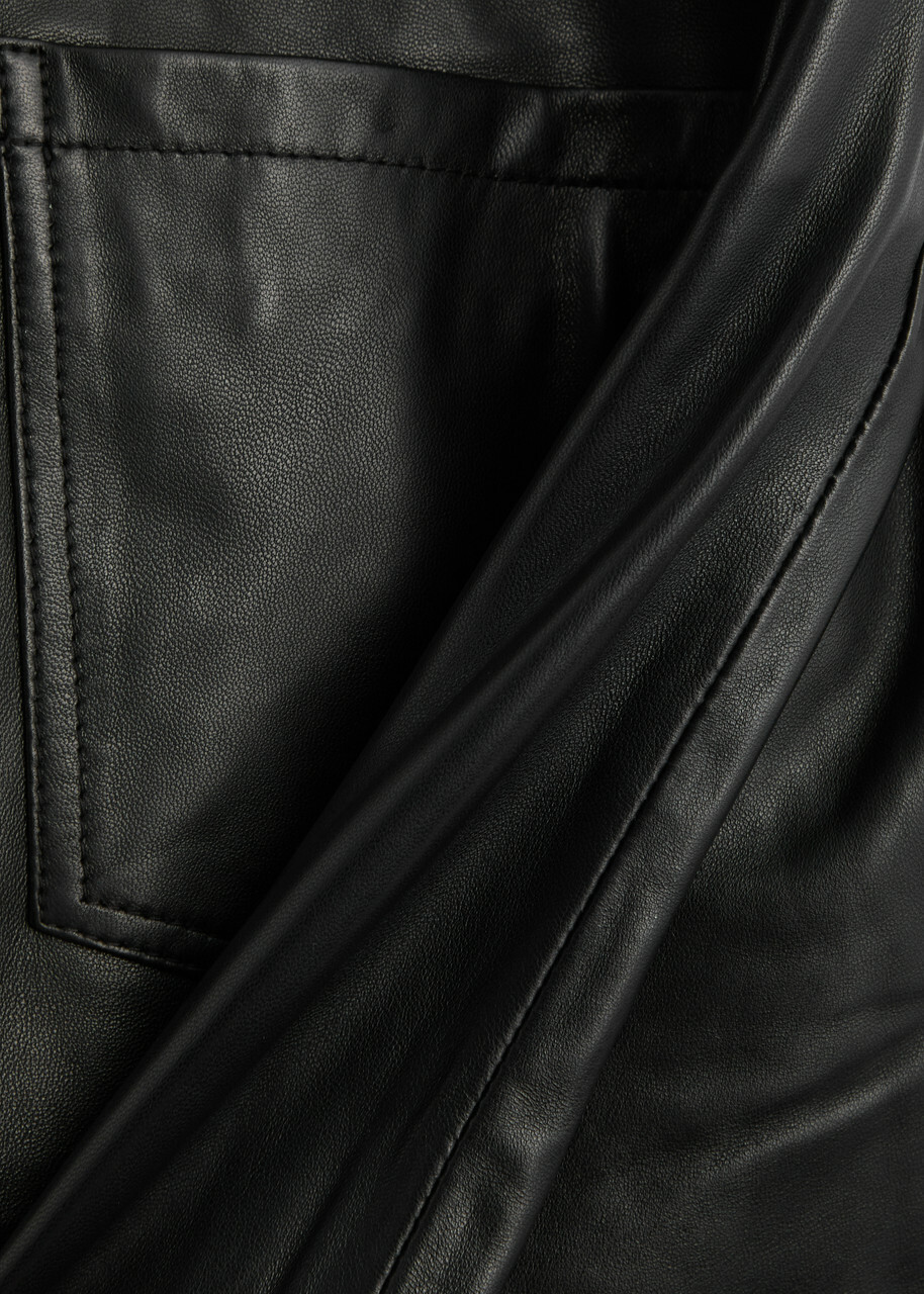 Remain BY Birger Christensen Wide-leg Leather Trousers Black