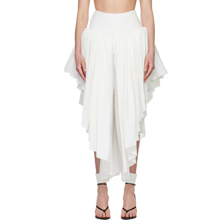 Photo: ALAÏA White Nylon Maxi Petticoat Midi Skirt
