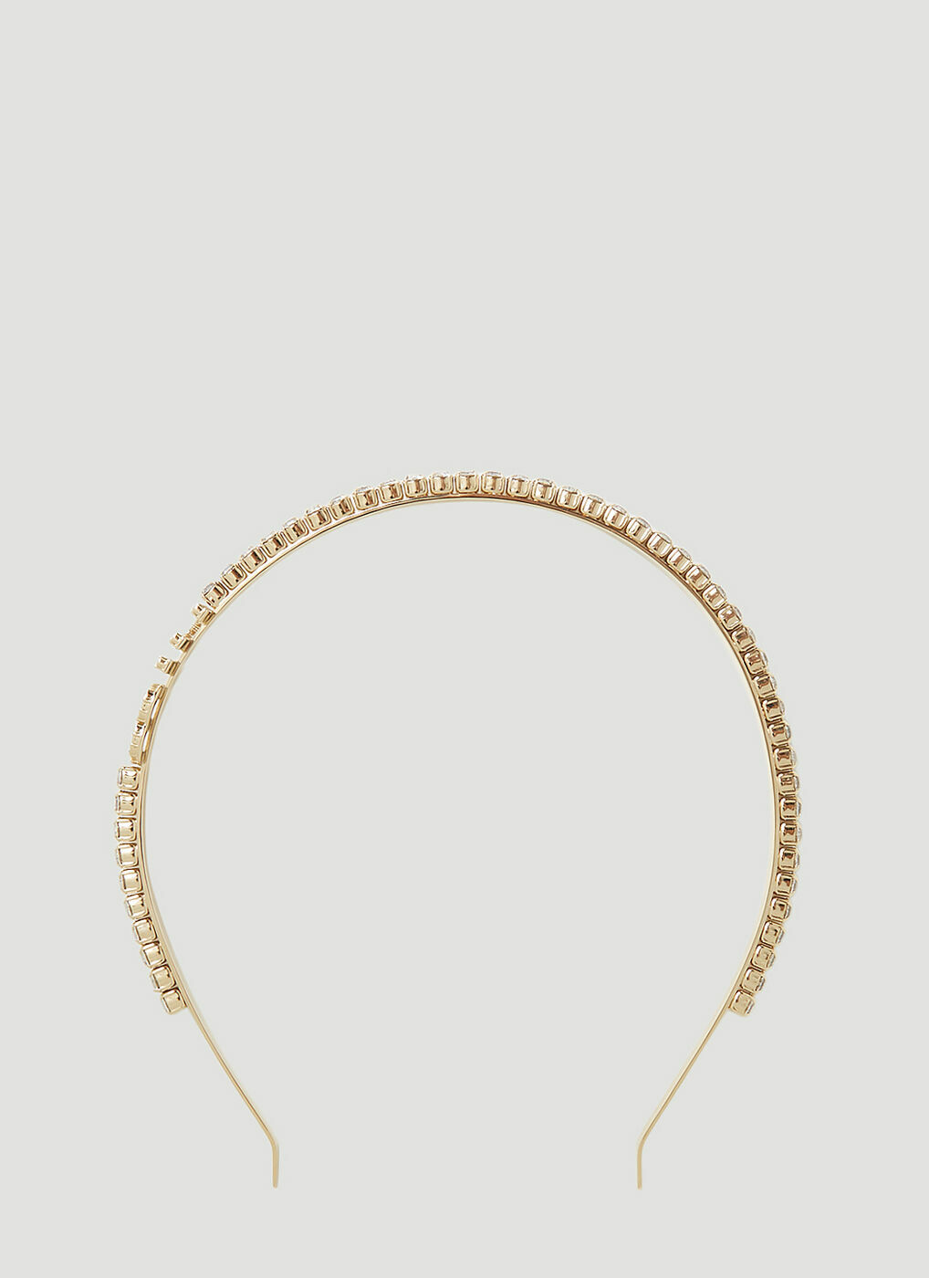 Miu Miu - Crystal Embellished Headband in Gold Miu Miu