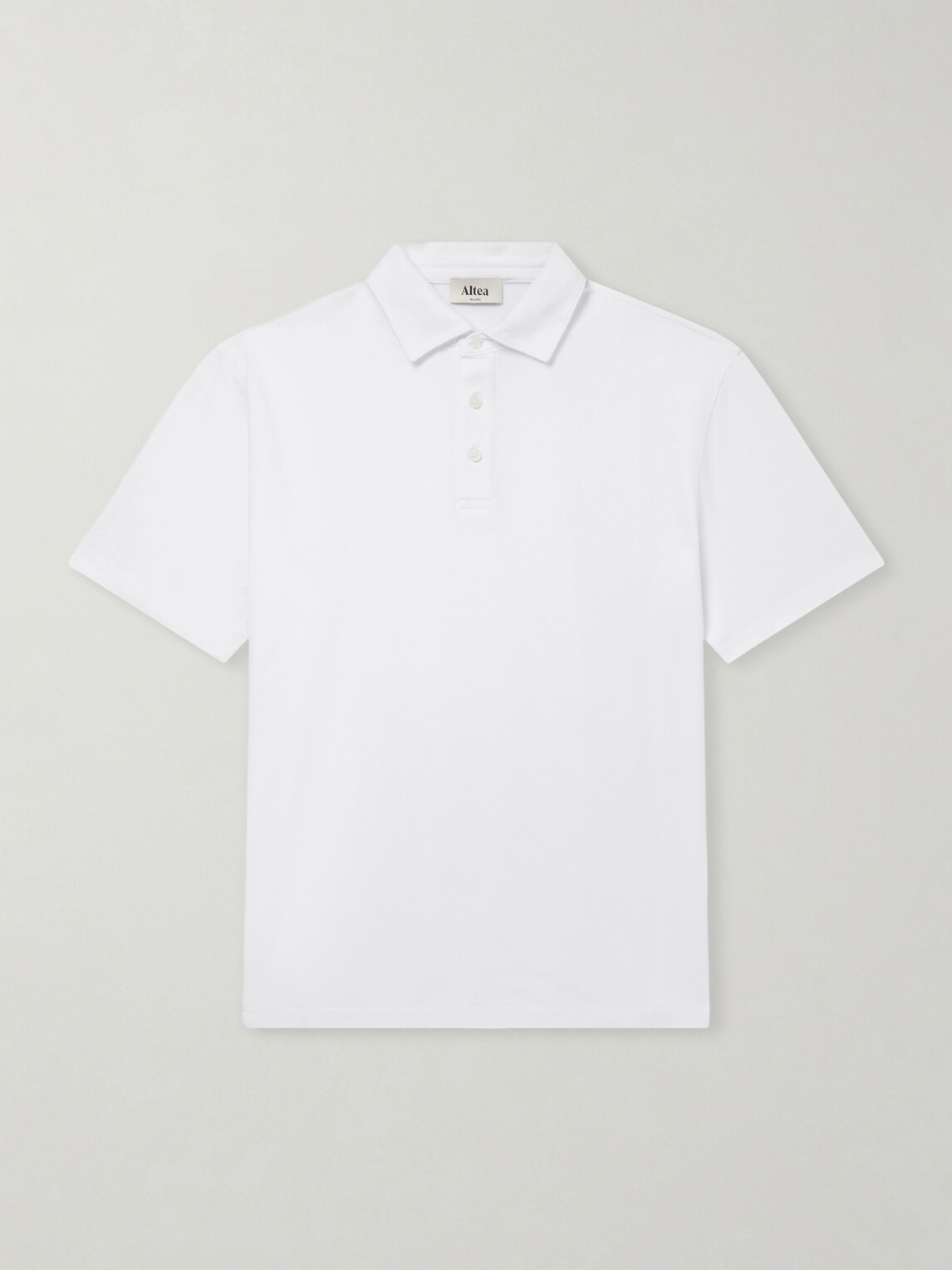 Altea - Greg Cotton-Blend Piqué Polo Shirt - White