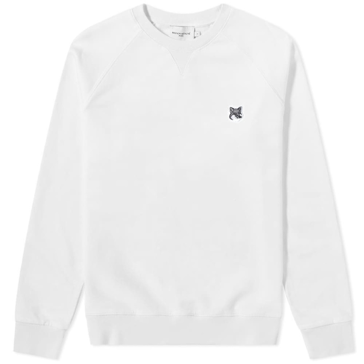 Photo: Maison Kitsuné Men's Grey Fox Head Patch Classic Sweatshirt in Ecru