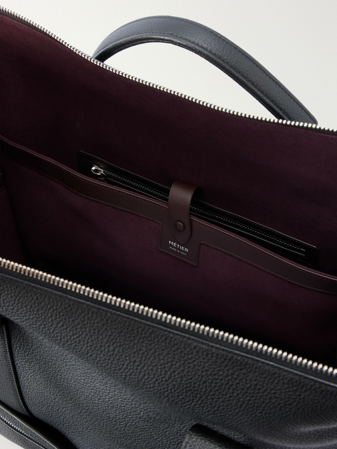 Métier - Racer 40 Pebble-Grain Leather Tote Bag - Black