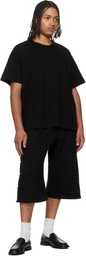 Les Tien Black Part Snap Shorts