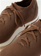 Loro Piana - 360 Flexy Walk Stretch-Knit Slip-On Sneakers - Brown