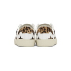 Saint Laurent White and Leopard Court Classic Star Sneakers