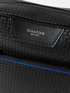 Serapian - North South Leather-Trimmed Logo-Print Coated-Canvas Messenger Bag