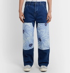 Jacquemus - Le De Nîmes Fleurs Wide-Leg Panelled Denim Jeans - Blue