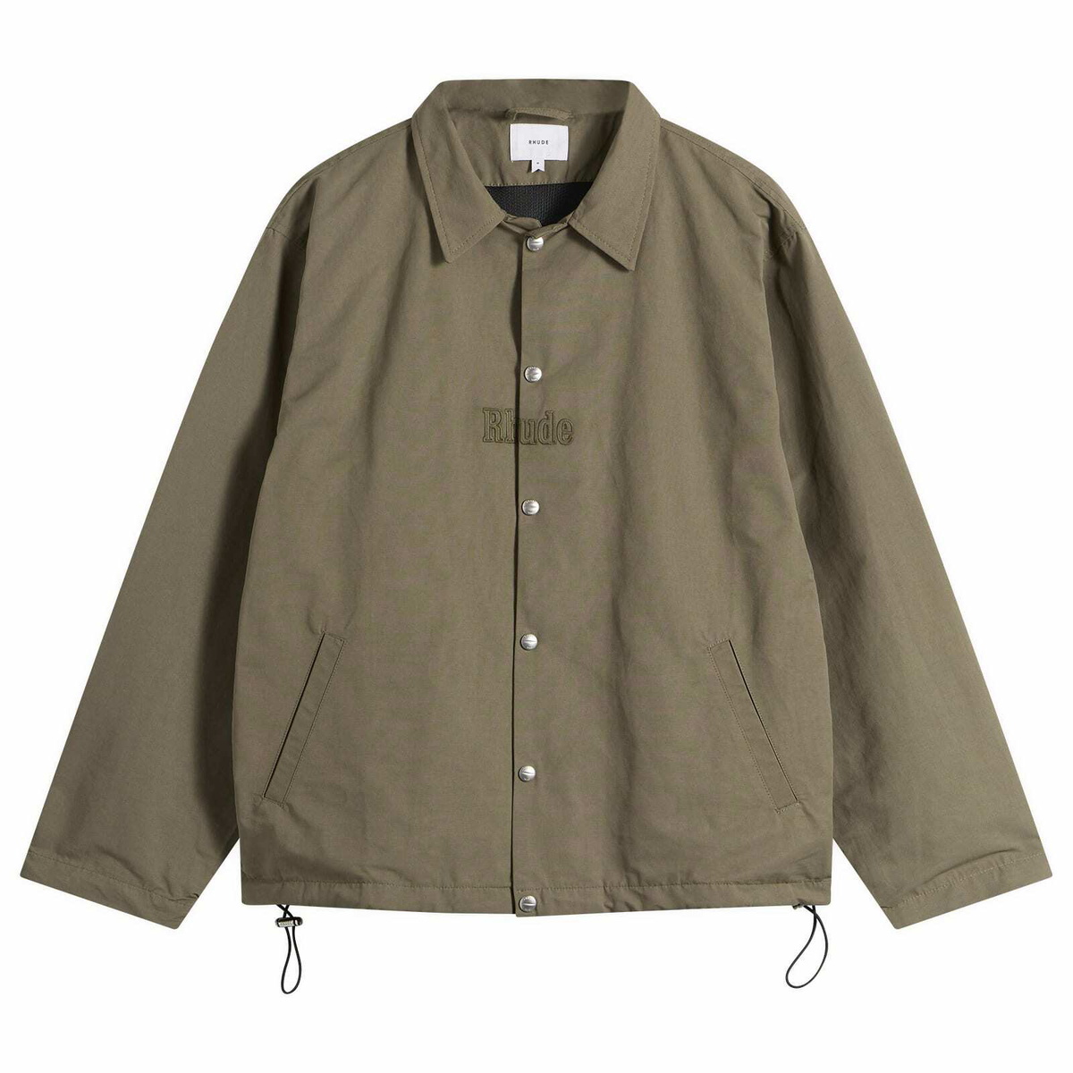 Rhude Men's Logo Coaches Jacket in Taupe/Taupe