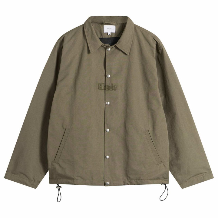 Photo: Rhude Men's Logo Coaches Jacket in Taupe/Taupe