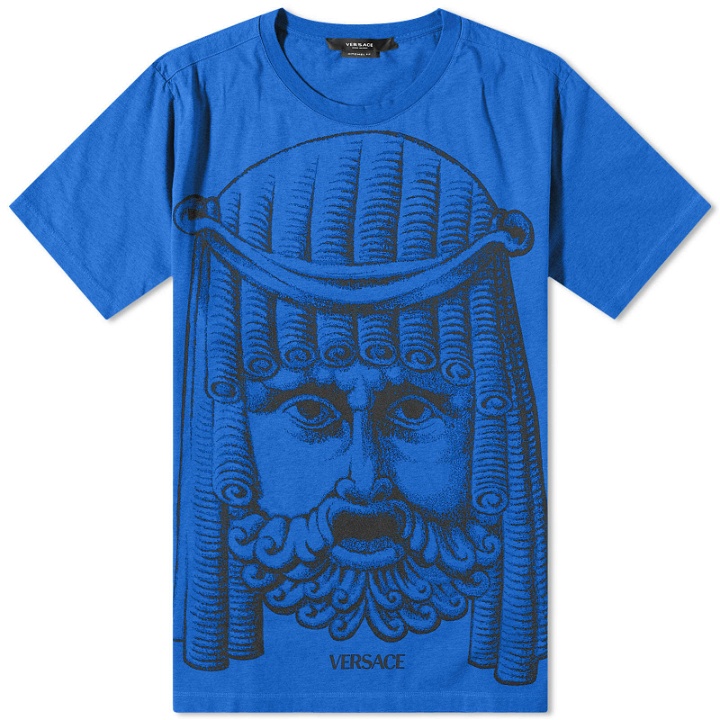 Photo: Versace Men's Greek Mask T-Shirt in Blue