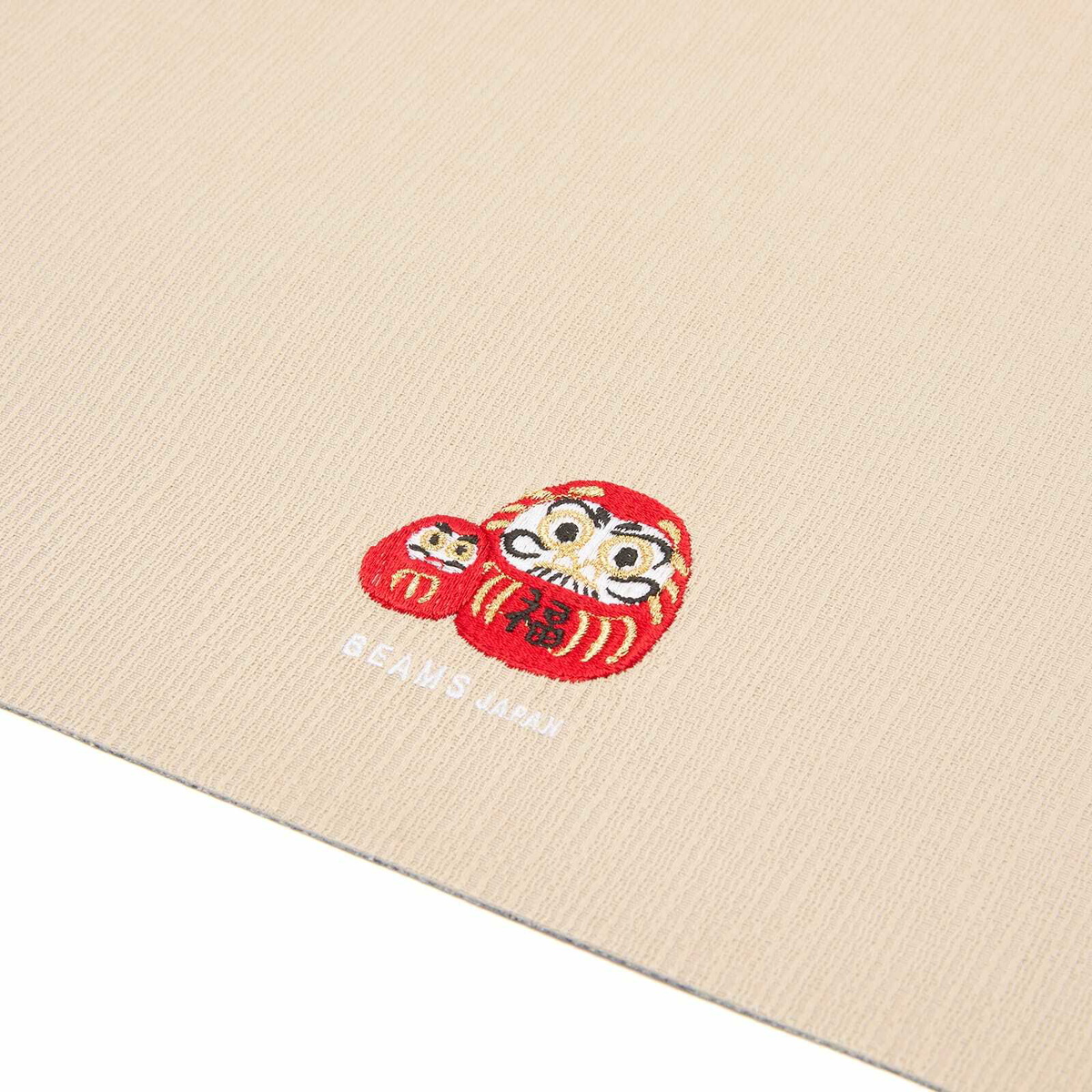 BEAMS JAPAN Embroidery Tea Mat - Daruma in Beige 