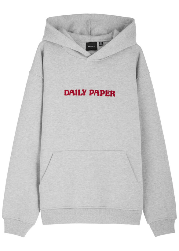 Photo: Daily Paper Logo Hooded Jersey Sweatshirt Grey