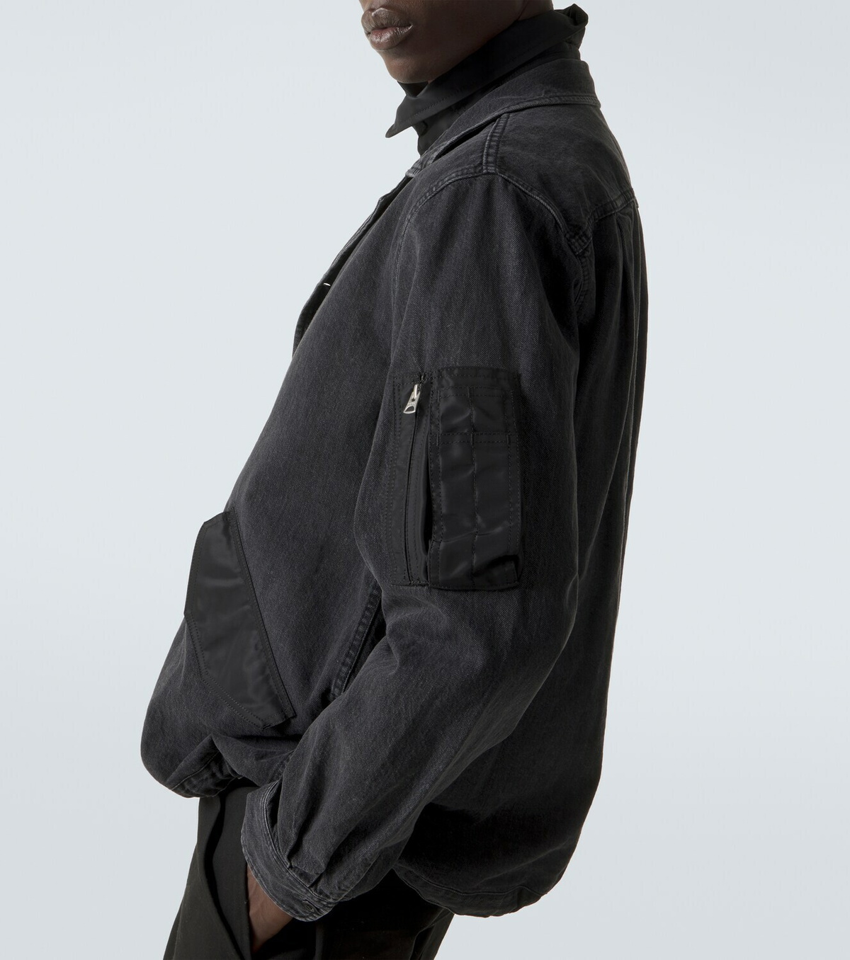 Sacai Twill-trimmed denim blouson jacket Sacai