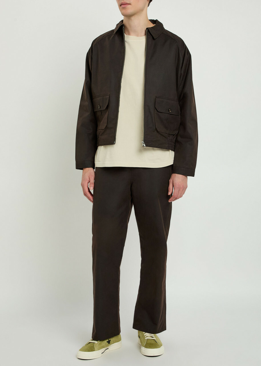 Bode Knolly Brook Straight-leg Waxed Cotton Trousers Brown