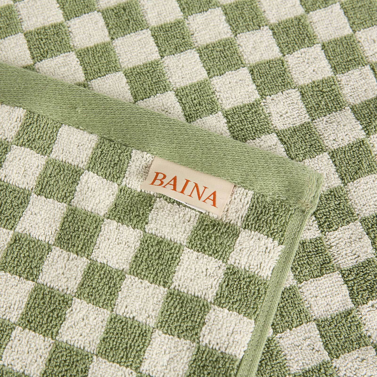 Baina Josephine Hand Towel in Sage/Chalk 