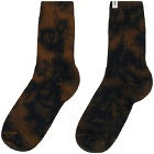 SOCKSSS Two-Pack Brown & Khaki Tie-Dye Socks