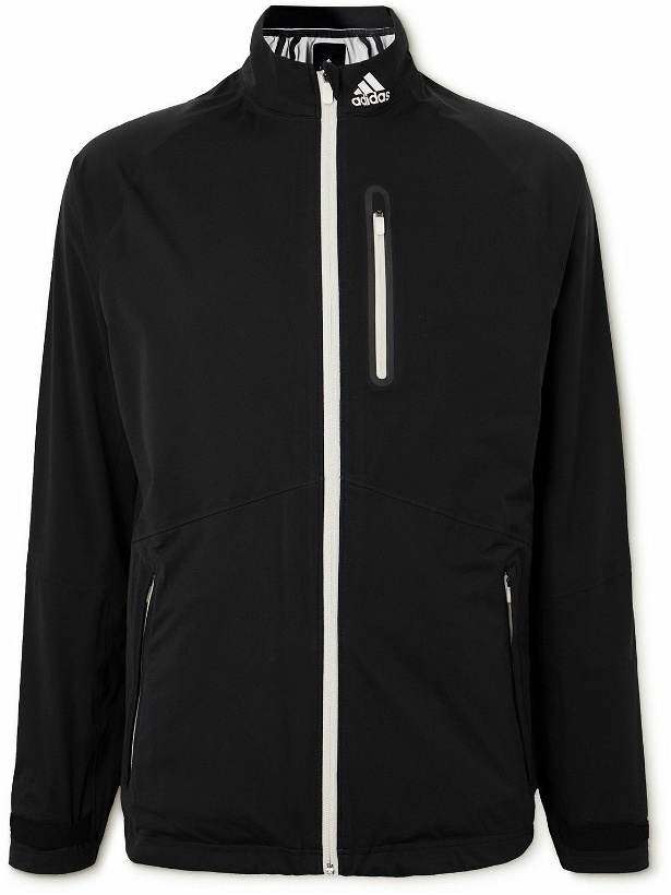 Photo: adidas Golf - RAIN.RDY Logo-Print Recycled-Shell Zip-Up Golf Jacket - Black