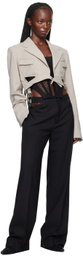 Dion Lee Black Lace-Up Corset Tank Top