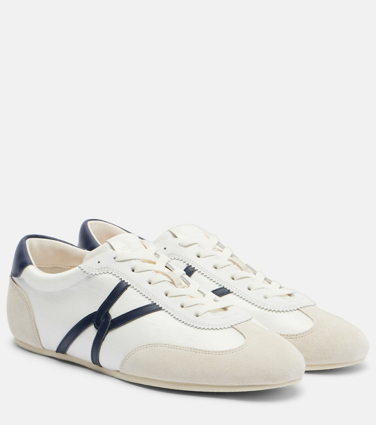 Veronica Beard Leather-trimmed canvas sneakers