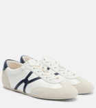 Veronica Beard Leather-trimmed canvas sneakers