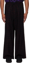Glass Cypress Black Embroidered Wool Trousers