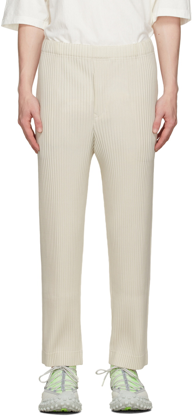 HOMME PLISSÉ ISSEY MIYAKE ジョガーパンツ 白 Homme Plissé Issey Miyake Beige Monthly Color August