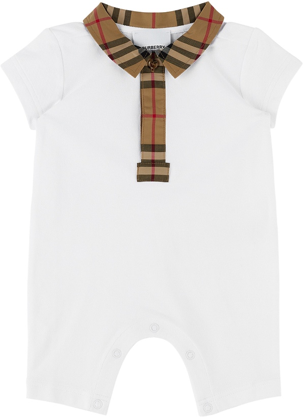 Photo: Burberry Baby White Check Jumpsuit