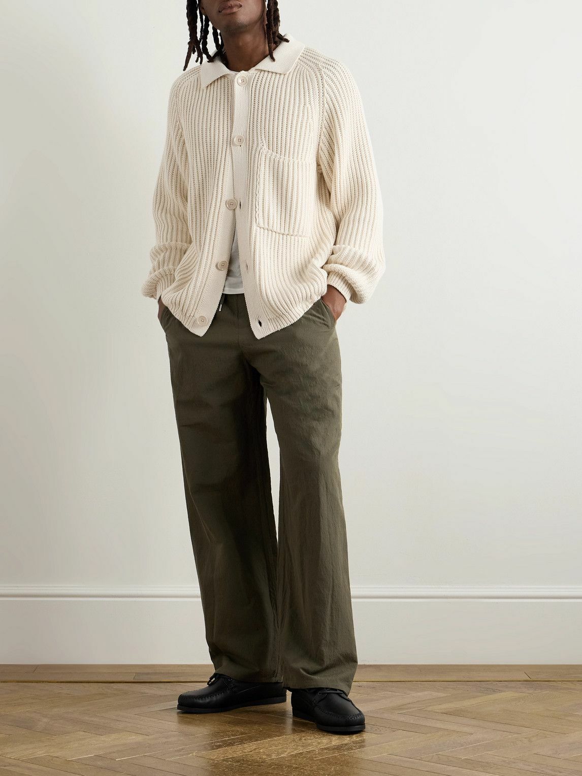 A Kind Of Guise - Juhi Ribbed-Knit Cotton Cardigan - Neutrals