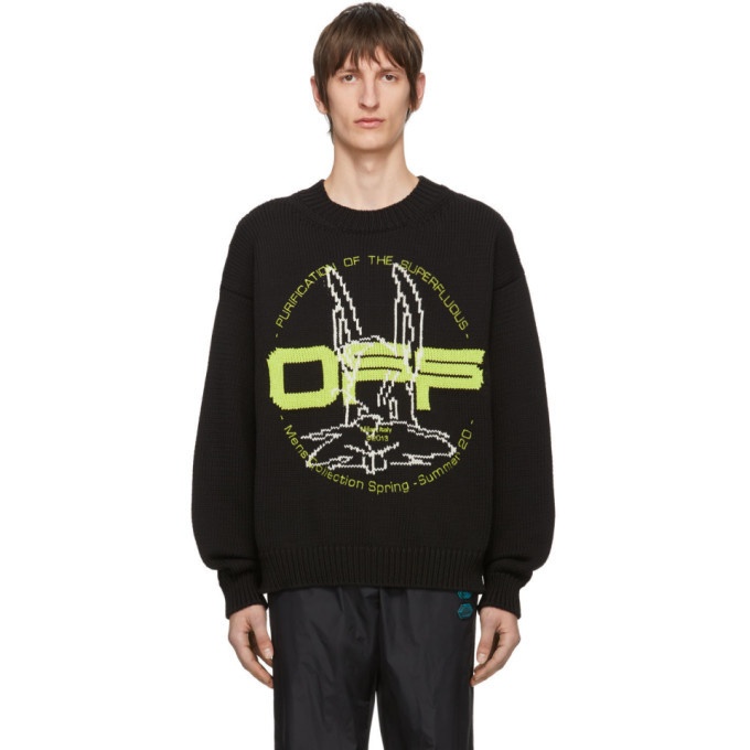 Photo: Off-White Black and Green Harry The Rabbit Sweater