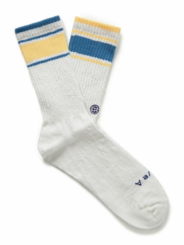Photo: Rostersox - Ros Striped Ribbed Cotton-Blend Socks