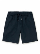 Mr P. - Cotton and Linen-Blend Drawstring Shorts - Blue