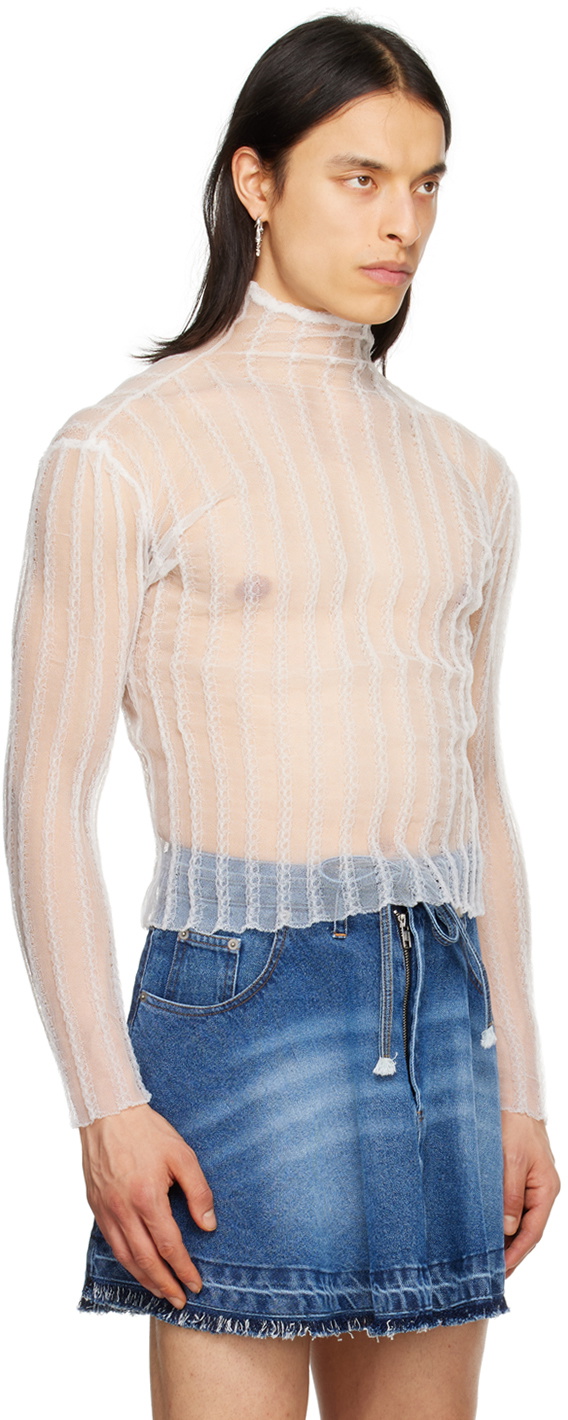 EGONlab White Transparent Turtleneck